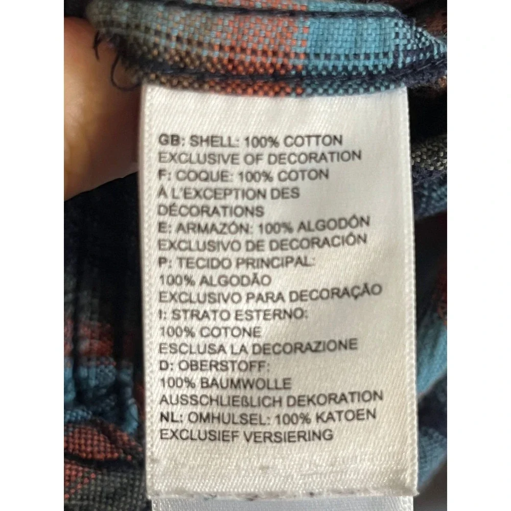 North‎ Face Flannel Check Shirt M Orange Plaid Lumberjack Outdoor Grunge Skater